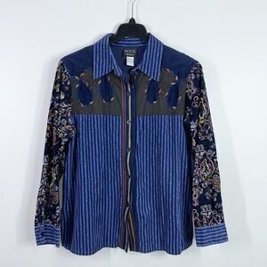 Koos of course vintage corduroy western button down shirt size large